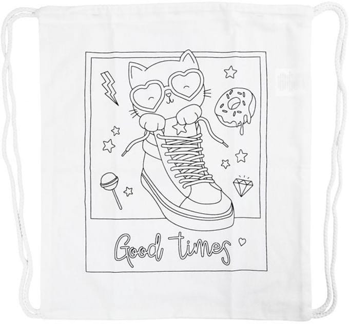 CC Katoenen Rugzak Good Times 38x42 cm Wit