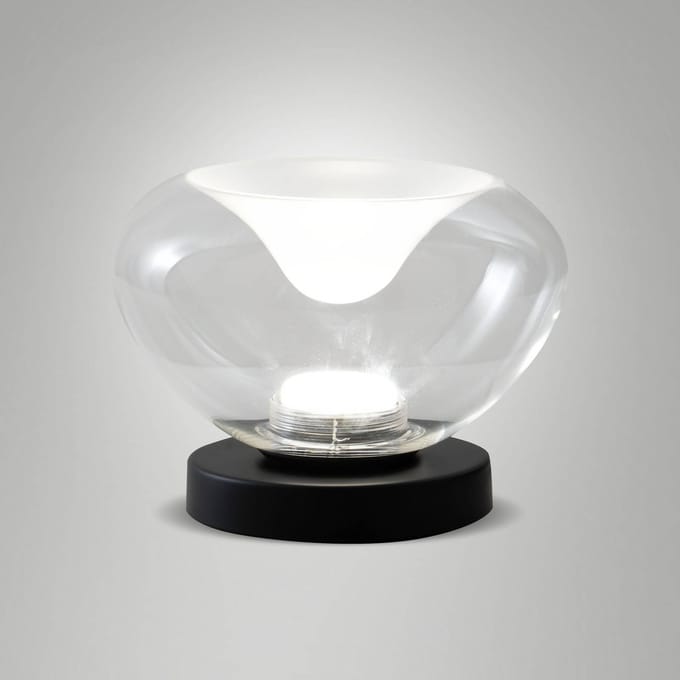 Fabas Luce LED tafellamp Brena, helder, glas, CCT, dimbaar