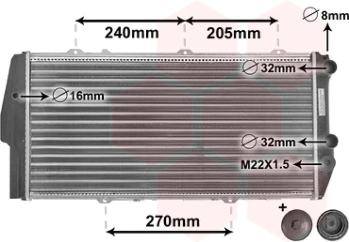 Van Wezel - RADIATOR VOOR AUDI 100 C3 1982-1991 443121251K