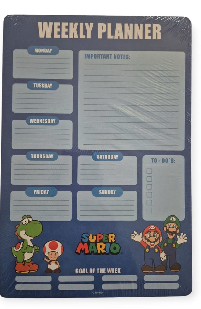 Super Mario Weekplanner - Doelstellingen - Agenda - To do list