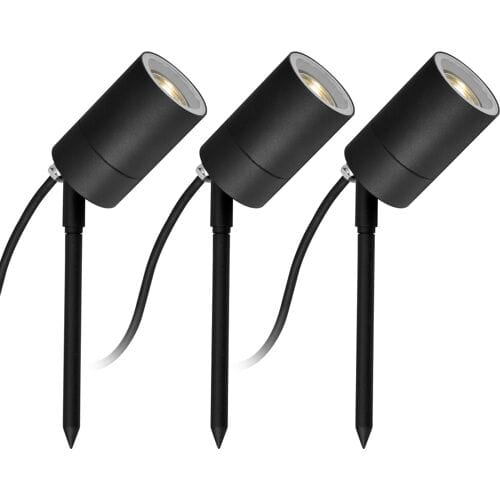 KS Verlichting - Pin - tuinspot - 3x - Led - Verstelbaar - Modern - Spot - Zwart