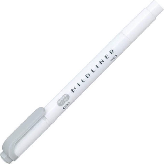 Zebra Mildliner Double-Sided Highlighter - Fine / Bold – Mild Gray / WKT7- MGR