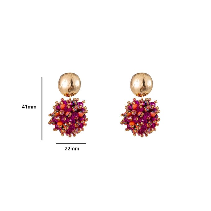 Go Dutch Label Oorknoppen beads balls Fuchsia