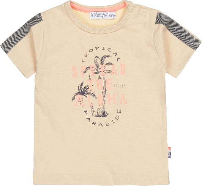 Dirkje jongens T-shirt beige Hawaii - maat 86