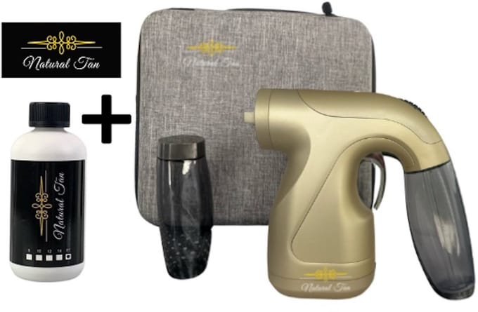 Natural Tan - Spray Tan Machine - Starterspakket Cordless Tan Handy Goud - 250 ml Fast Tan