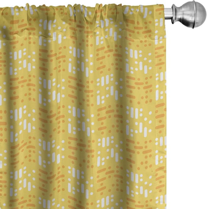 ABAKUHAUS Abstrakt – Voorhangen Set 2x75x225 cm – Microfaser – Mosterdkleur
