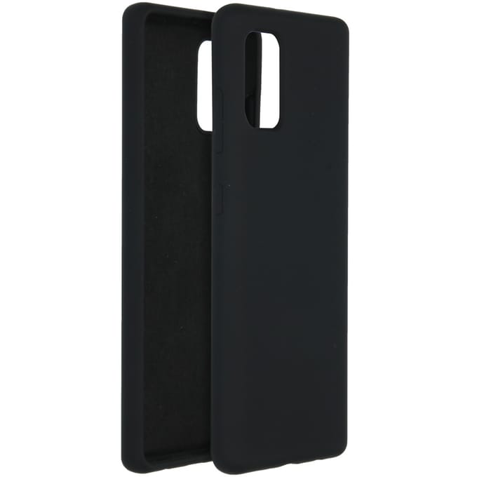 Accezz Liquid Silicone Backcover voor de Samsung Galaxy A41 - Zwart