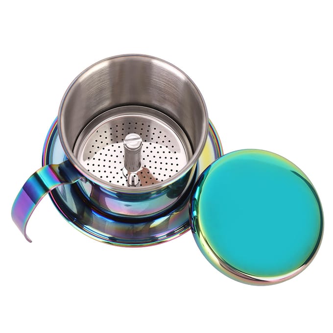 Porte-filtre à café portable en acier inoxydable pour la maison, réutilisable, cafetière à goutte blue