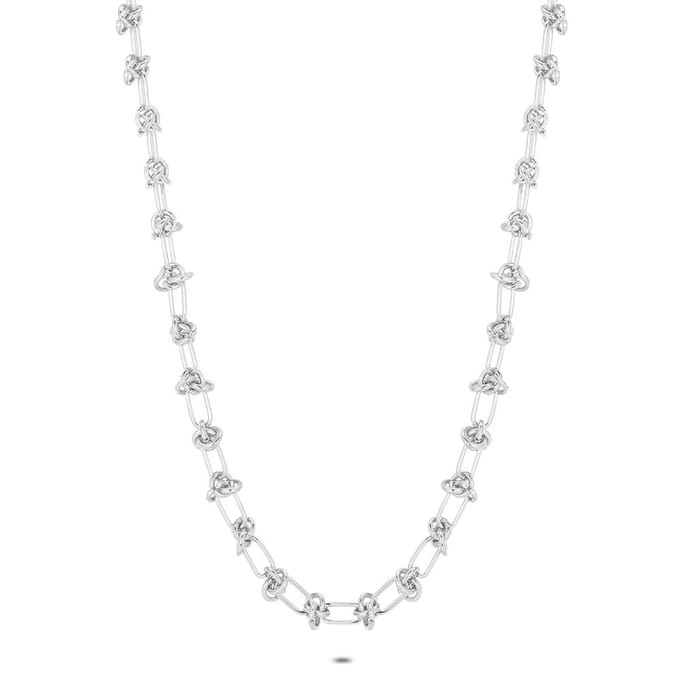 Twice As Nice Halsketting in edelstaal, schakelketting 40cm+5cm