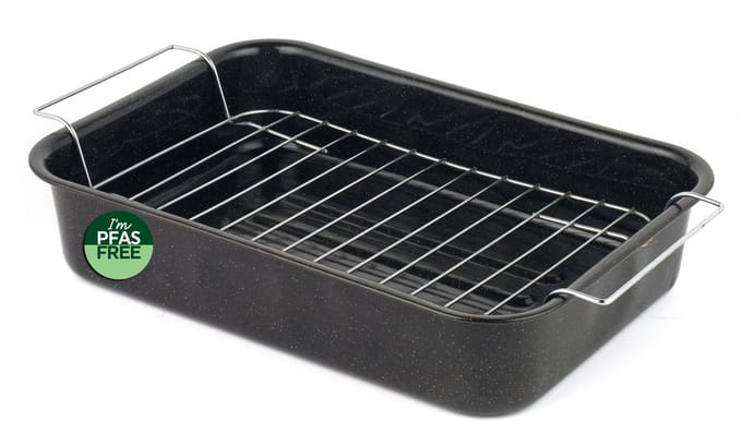 Russell Hobbs Romano Emaille Braadpan 34 Cm – Met Rooster – Zwart
