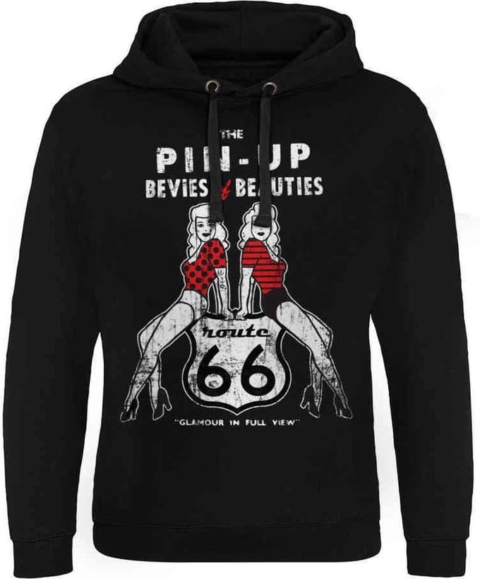 Route 66 Hoodie/trui -S- Pin-Ups Zwart
