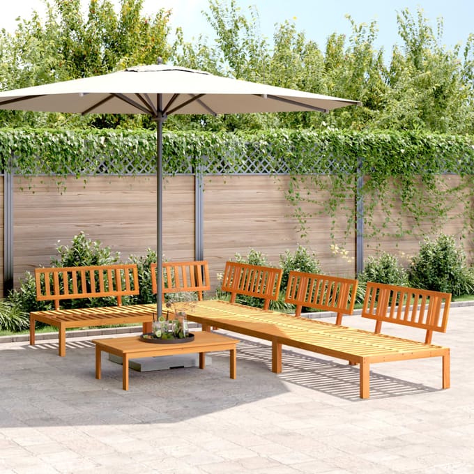 vidaXL 5-delige Loungeset pallet massief acaciahout