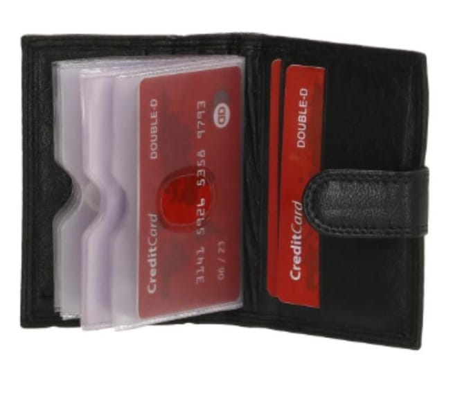 Zwart Creditcardhouder Pasjesmapje Echt Leer