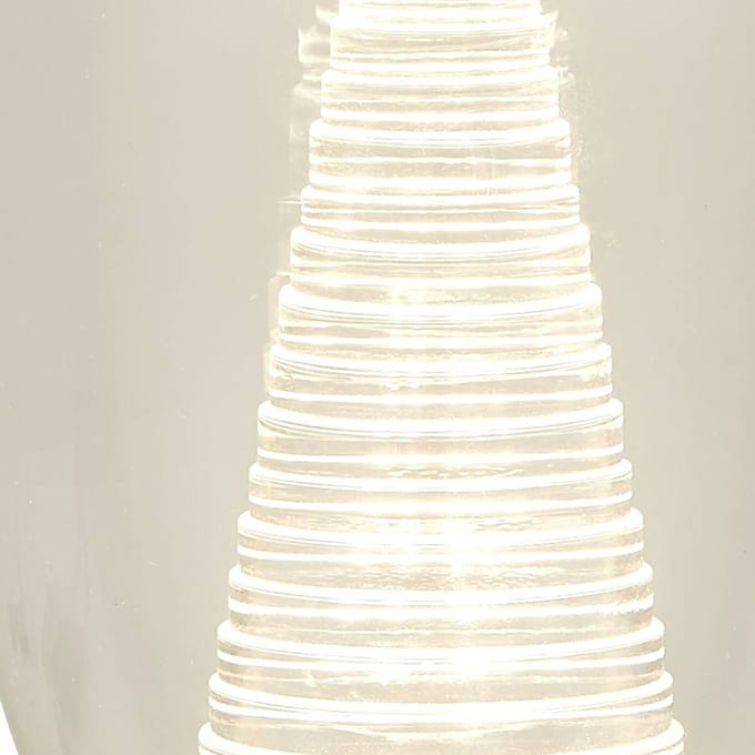 Searchlight Cyclone LED tafellamp, chroom/helder, glas, 20,5 cm hoog