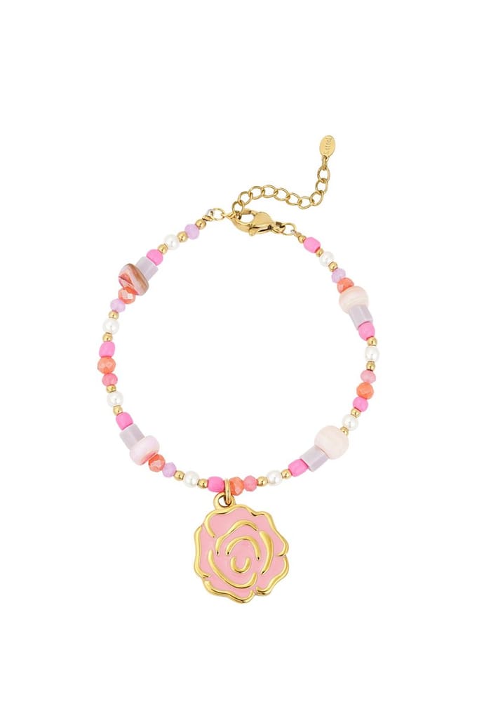 Beaded rose armband - Roze - Verkleurt niet - Cadeau - Goudlief.nl