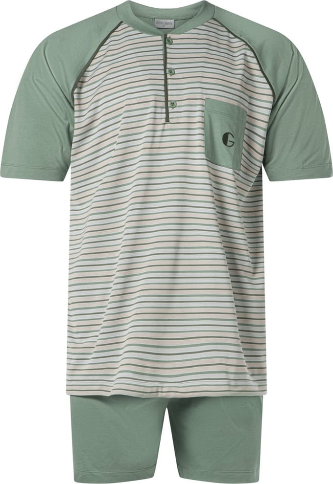 Gentlemen - heren shortama 944230 - knoophals - groen - maat L