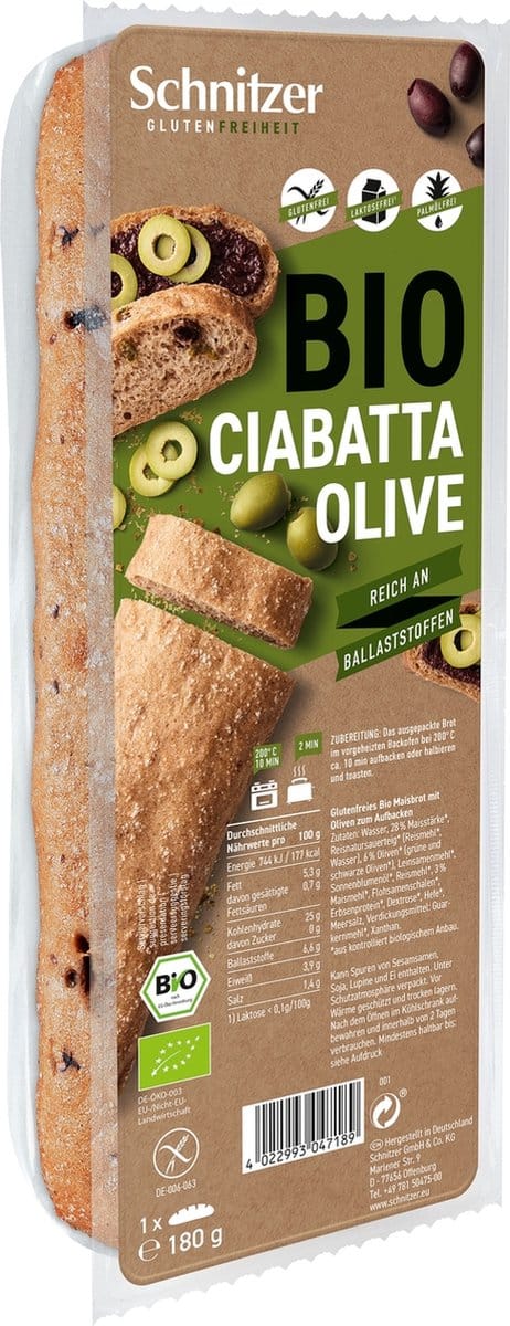 Schnitzer BIO Ciabatta Olive 180GR