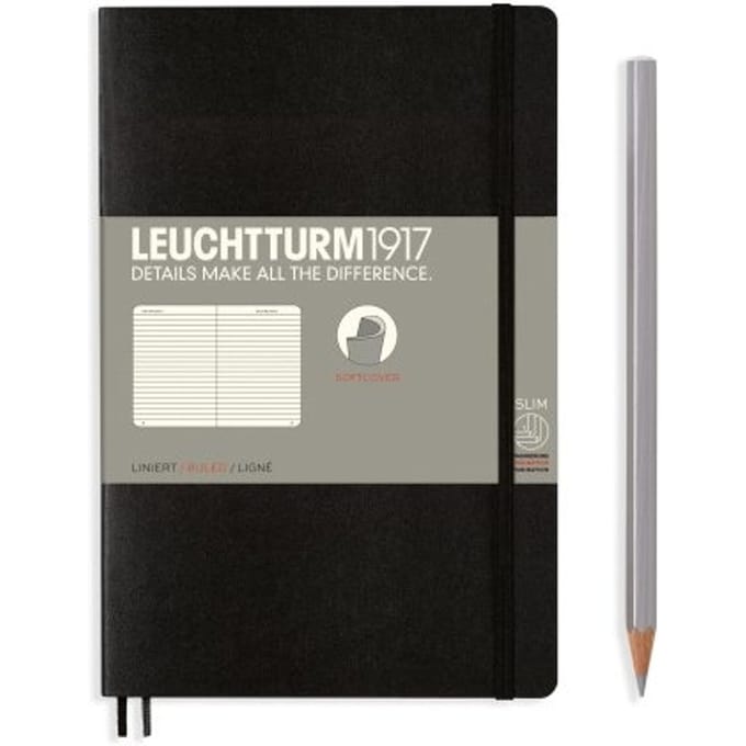 Leuchtturm Notitieboek B6+ Softcover Black Gelinieerd - Notebook - 4004117538544
