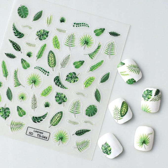 Frezarkowo - 3D-Ongelsierstickers - Liść - Zelfklevend - 9.5x8 cm