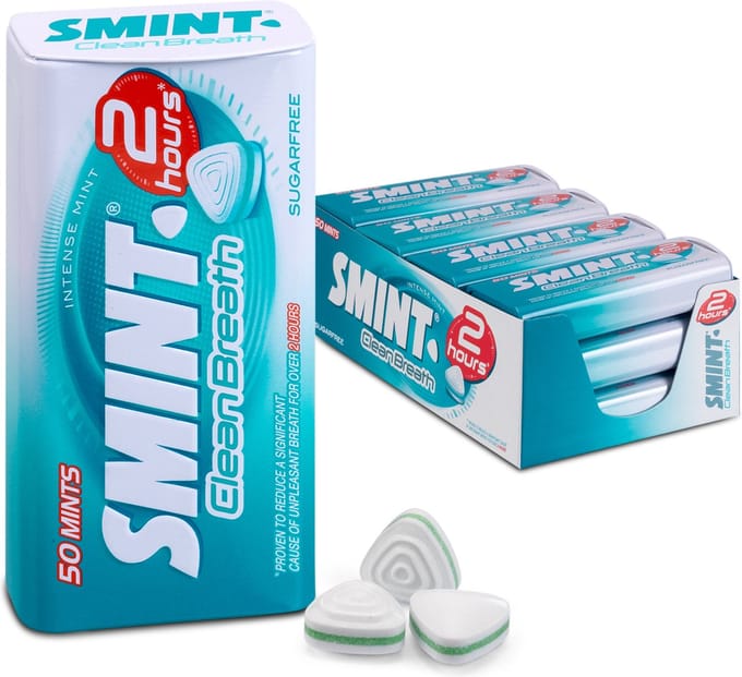 Smint Clean Breath Intense Mint - Frismakers - Suikervrij - 1x12stuks