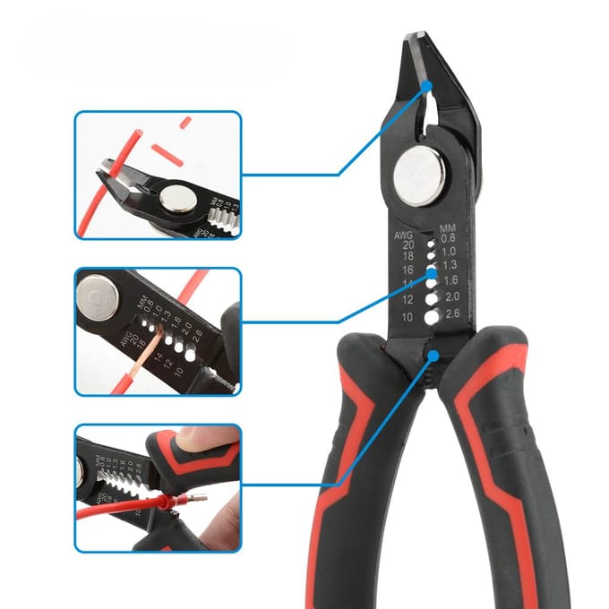 Draadstriptang Striptang Kabeldraadkrimptang Elektricien Reparatiegereedschap Draadstriptang Handgereedschap rood