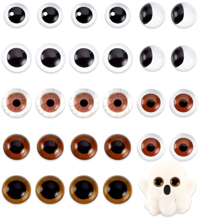 Dailygoods- Cabochon Ogen 30 mm - 28 Stuks - Glazen Ogen - Ambachtelijke Pop Ogen - Gehaakte Dieren Ogen - Verschillende Stijlen - Popogen