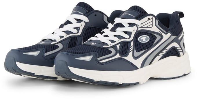 Tom Tailor - Sneakers met colourblocking - Maat 45 - navy-silver