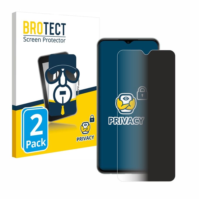 BROTECT - privacy screenprotector voor Samsung Galaxy M33 - Folie Beschermfolie Blauwlichtfilter 2 Stuks