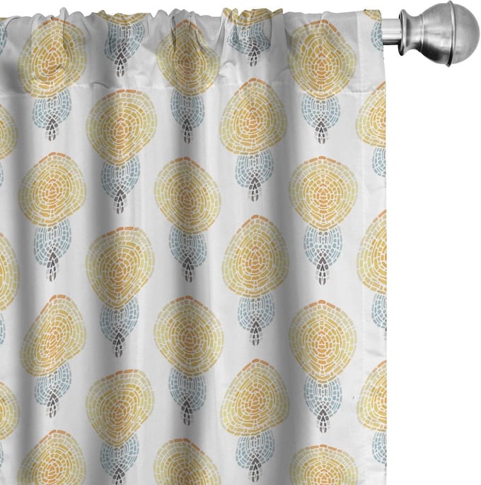 ABAKUHAUS – etnische voorhang – mozaïek pastel – 2x75x245 cm – mikrofaser