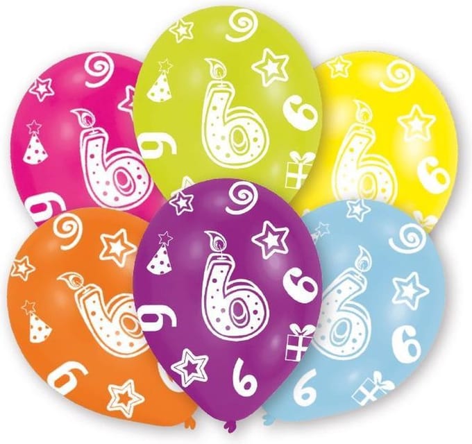 Amscan Ballonnen 6 Jaar 6 Stuks 28 Cm