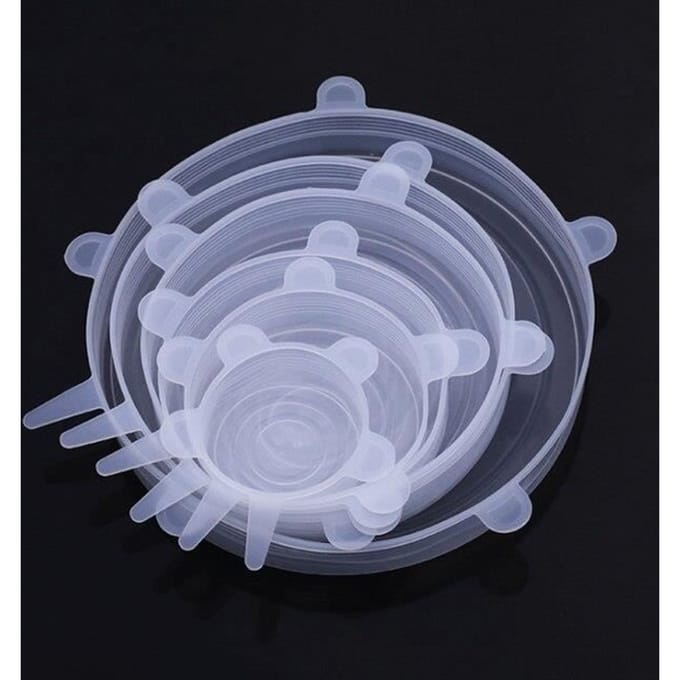 Couvercles extensibles en Silicone - MARQUE - Type 216-D-1 - 6 pièces - Réutilisables - Étanches