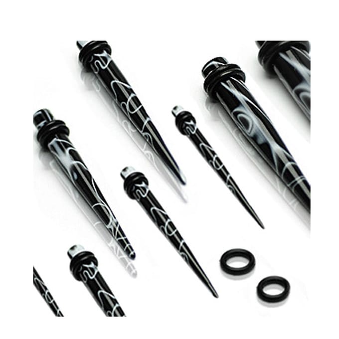 2 mm taper swirl zwart ©LMPiercings