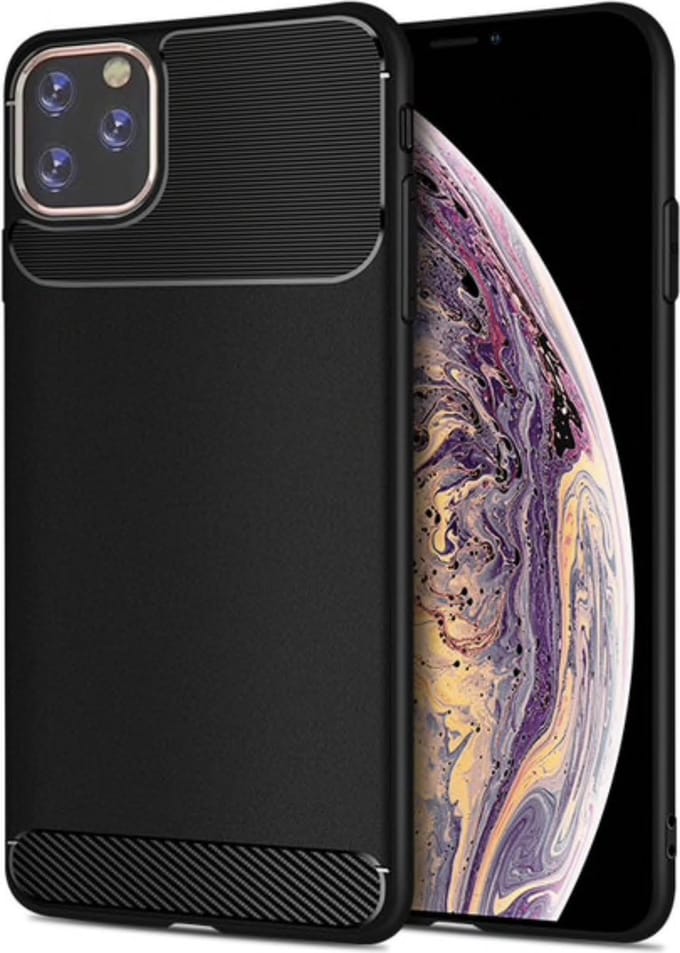 Geschikt voor Luxe Carbon Backcover voor Apple iPhone 11 Pro - iPhone XS - Zwart - TPU