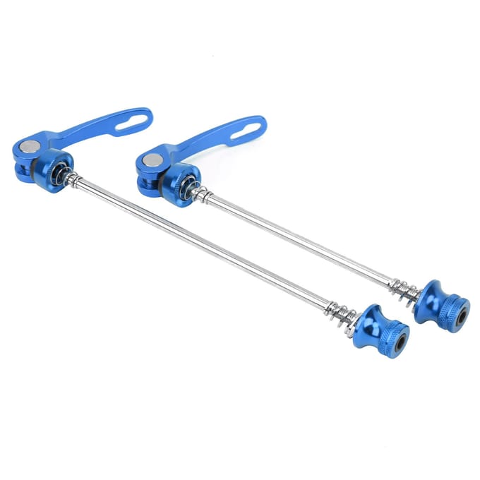Lot de 2 axes de moyeu de roue de vélo de montagne, axe de vélo de route, levier de broche à dégagement rapide, bleu bleu