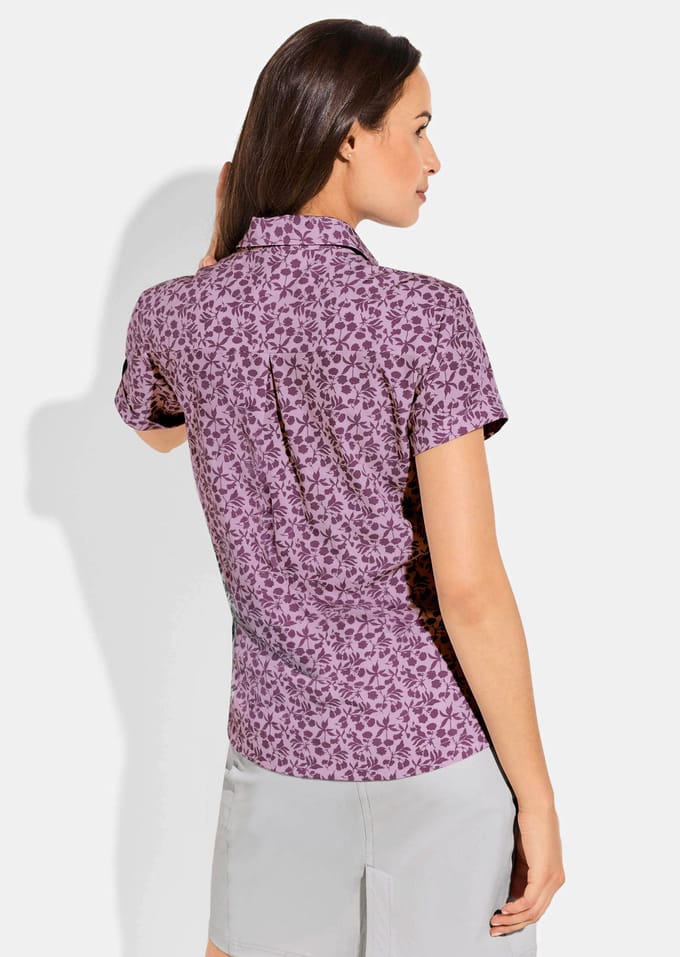 Functionele blouse, achter langer - bessen / gedess. - Gr. 36 van Goldner Fashion