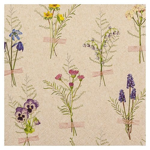 Home fashion servetten spring herbarium, formaat 33 x 33 cm