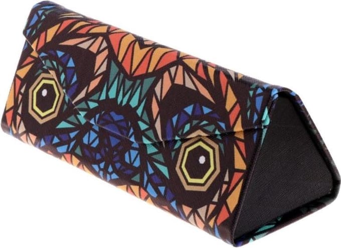 Fako Bijoux® - Brillenkoker - Opvouwbaar - Driehoek - 16x7x6.5cm - Multicolor