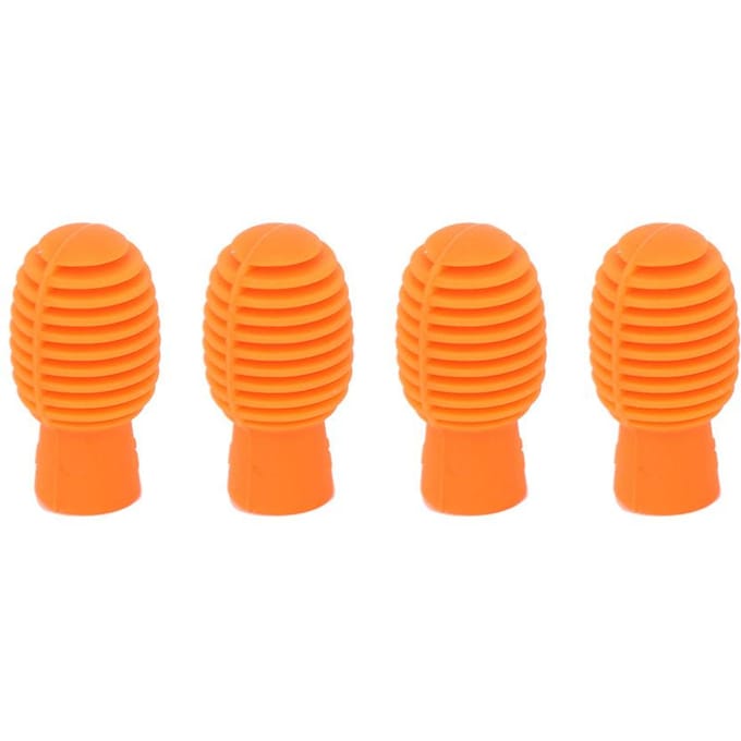 4 Stuks Drumstok Oefentip Draagbare Siliconen Demper Drumstok voor Beginnende Oefenaars Oranje oranje