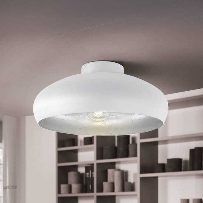 EGLO Mogano Plafondlamp - E27 - Ø 40 cm - Wit/Zilver