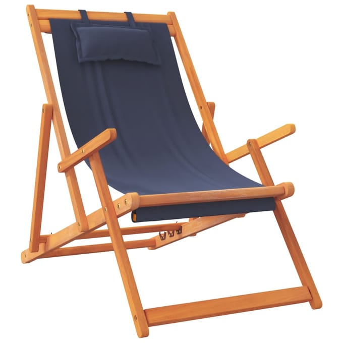 vidaXL - Opklapbare - stoelen, - 2 - stuks, - blauwe - stof