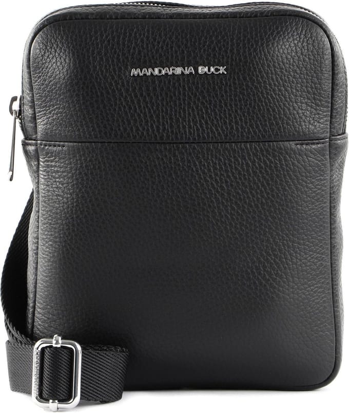 MANDARINA DUCK Leren Schoudertas Mellow Urban Crossover Bag Nero Zwart
