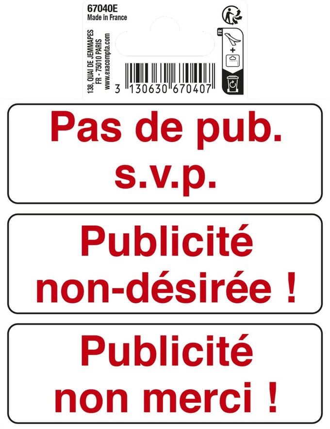 Exacompta 67040E Picto adhésif public