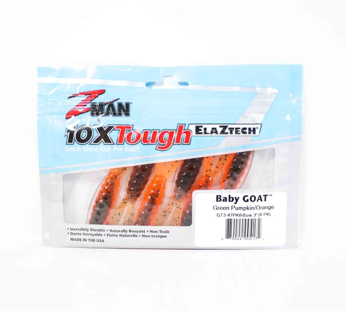 Zman Soft Lure Baby Geit 3 ​​Inch 6/Pack Groene Pompoen Oranje (4172)