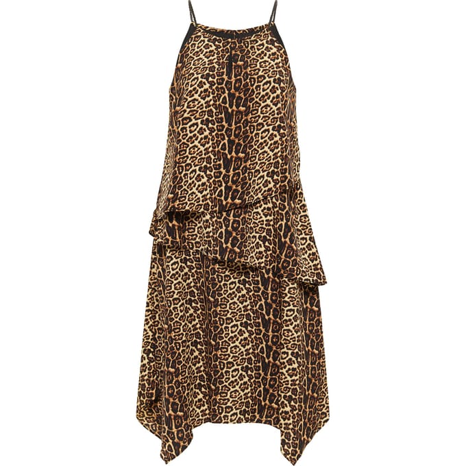 Faina Jurk met leo-opdruk nelice Dames beige leo