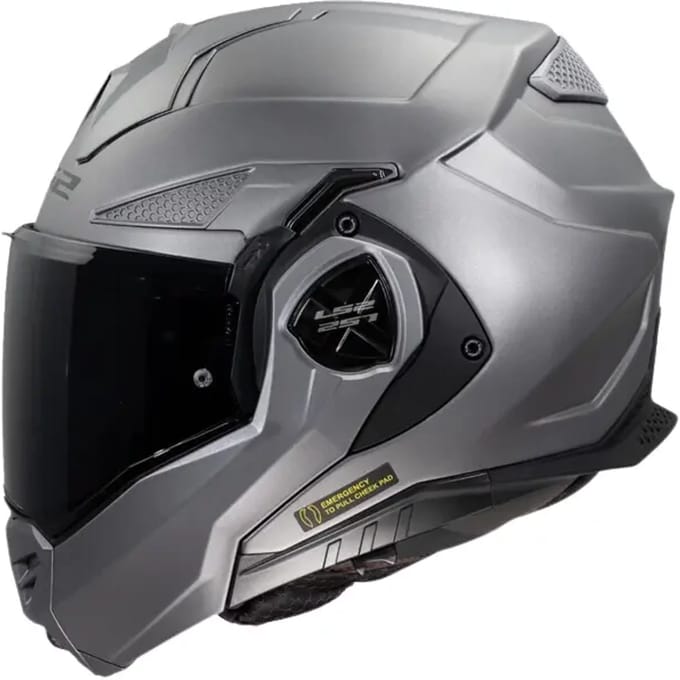 LS2 FF901 Advant X Solid Mat Titanium Systeemhelm - Maat S - Helm