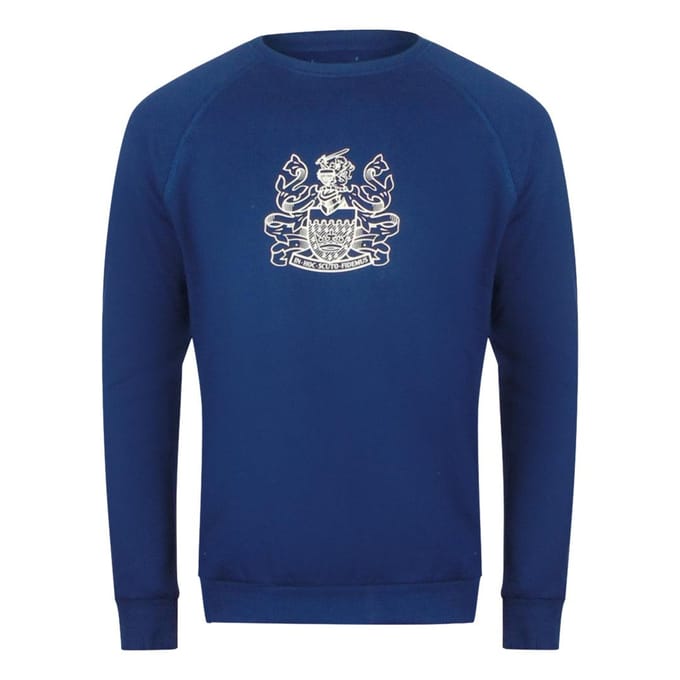 Aquascutum Heren Crest Crew Neck Tracksuit Set (Marineblauw)
