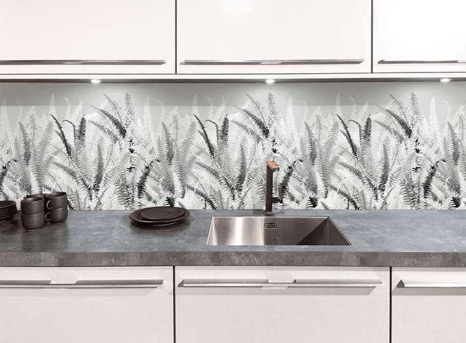 Keukenwand met print - Varens