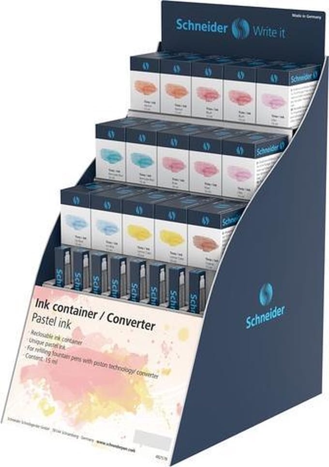 Inkt Schneider pastel 23st. display Engels