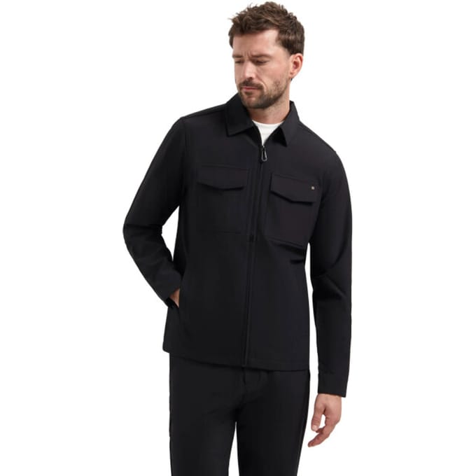No Excess Overshirt full zipper stretch sedoc black