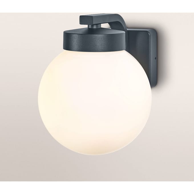 OSRAM Endura Classic LED-wandlamp Erda, E27-uitvoering, IP54, aluminium donkergrijs, Smart+ compatibel